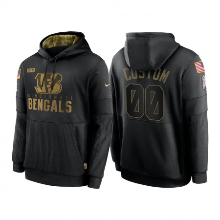 Men's Cincinnati Bengals ACTIVE PLAYER Custom 2020 Black Salute to Service Sideline Performance Pullover Hoodie