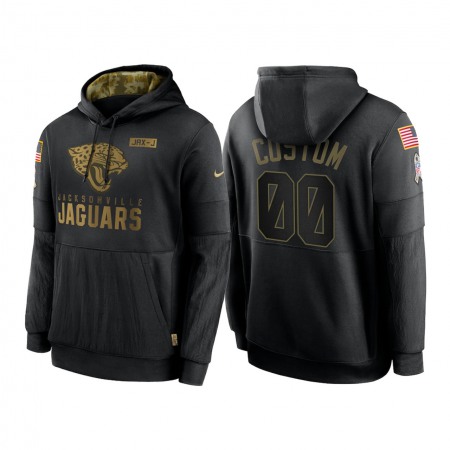 Men's Jacksonville Jaguars Customized 2020 Black Salute To Service Sideline Performance Pullover Hoodie