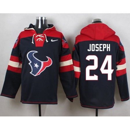 Nike Texans #24 Johnathan Joseph Navy Blue Player Pullover NFL Hoodie