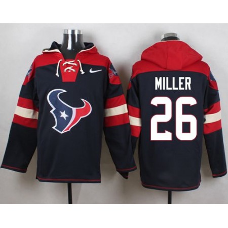 Nike Texans #26 Lamar Miller Navy Blue Player Pullover NFL Hoodie