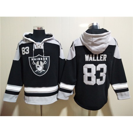 Men's Las Vegas Raiders #83 Darren Waller Black Ageless Must-Have Lace-Up Pullover Hoodie