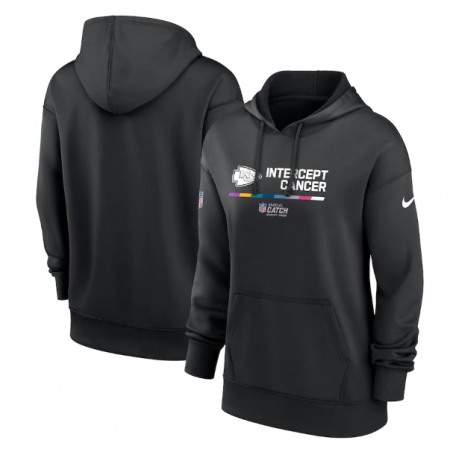 Women's Kansas City Chiefs 2022 Black NFL Crucial Catch Therma Performance Pullover Hoodie(Run Small)