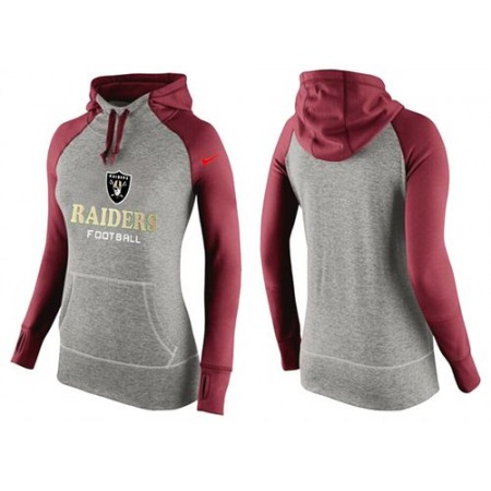 Women's Nike Oakland Raiders Performance Hoodie Grey & Red