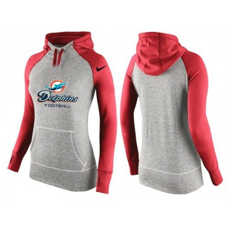 Women's Nike Miami Dolphins Performance Hoodie Grey & Red