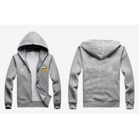 Nike Minnesota Vikings Authentic Logo Hoodie Grey