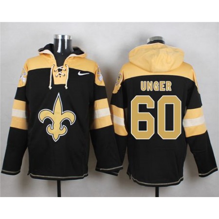 Nike Saints #60 Max Unger Black Player Pullover NFL Hoodie