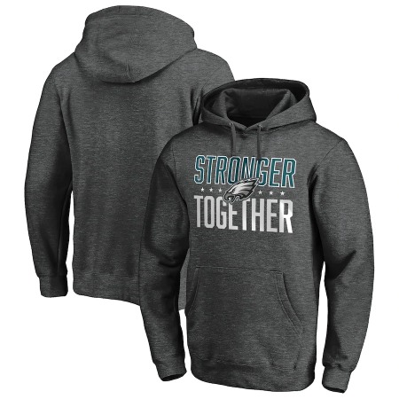 Men's Philadelphia Eagles Heather Charcoal Stronger Together Pullover Hoodie