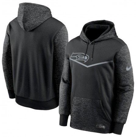 Men's Seattle Seahawks Black Reflective Therma Hoodie