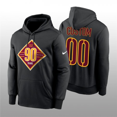 Men's Washington Commanders Active Player Custom Black 90th Anniversary Performance Pullover Hoodie