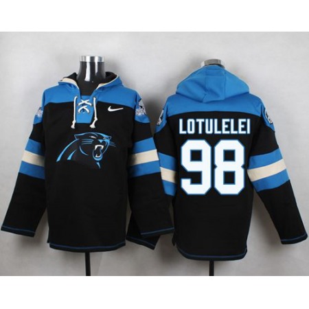 Nike Panthers #98 Star Lotulelei Black Player Pullover NFL Hoodie