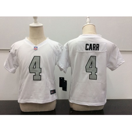 Toddler Nike Oakland Raiders #4 Derek Carr White Stitched NFL Jersey