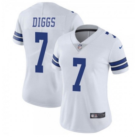 Women's Dallas Cowboys #7 Trevon Diggs White Vapor Untouchable Limited Stitched Jersey(Run Small)