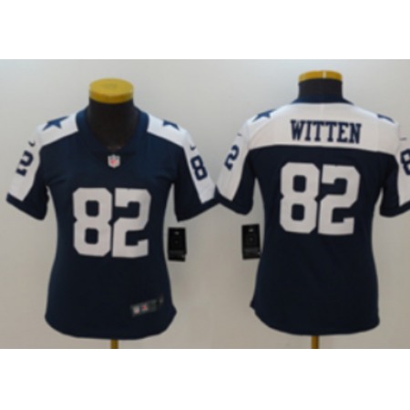 Women's Dallas Cowboys #82 Jason Witten Navy Limited Stitched NFL Jersey(Run Small)