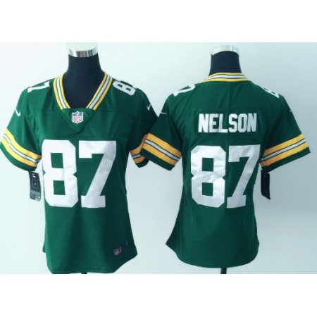 Women's Nike Green Bay Packers #87 Jordy Nelson Green Vapor Untouchable Limited Stitched NFL Jersey