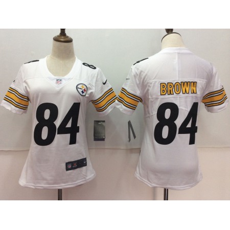 Women's Nike Pittsburgh Steelers #84 Antonio Brown White Untouchable Limited Stitched NFL Jersey