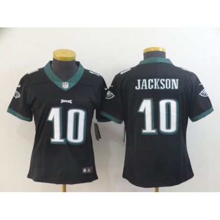 Women's Philadelphia Eagles #10 DeSean Jackson Black Vapor Untouchable LimitedStitched NFL Jersey(Run Small)