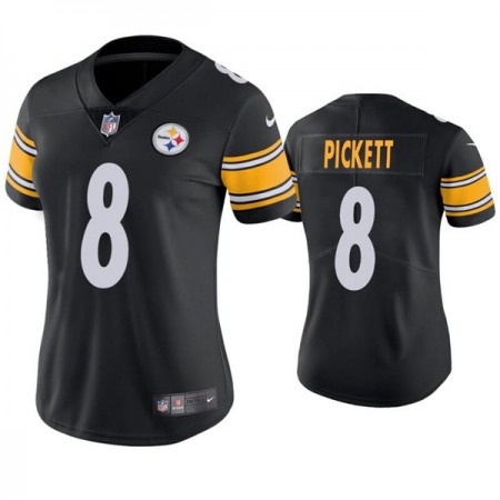 Women's Pittsburgh Steelers #8 Kenny Pickett Black Vapor Untouchable Limited Stitched Jersey(Run Small)