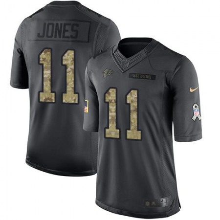 Nike Falcons #11 Julio Jones Black Men's Stitched NFL Limited 2016 Salute To Service Jersey