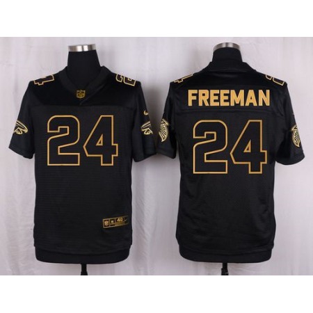 Nike Falcons #24 Devonta Freeman Black Men's Stitched NFL Elite Pro Line Gold Collection Jersey