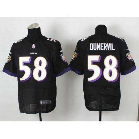 Nike Ravens #58 Elvis Dumervil Black Alternate Men's Stitched NFL New Elite Jersey