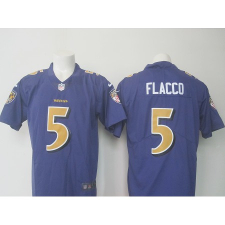 Men's Nike Ravens #5 Joe Flacco Purple Limited Rush NFL Jersey