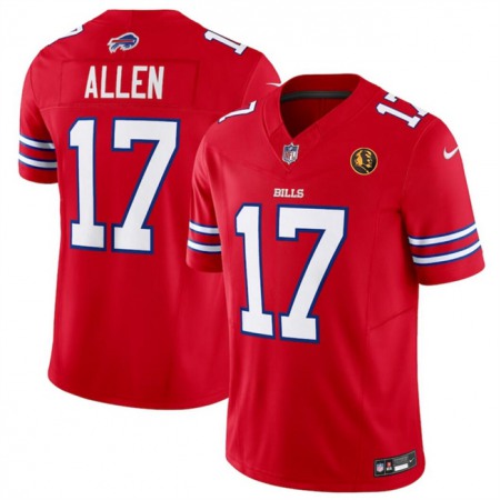 Men's Buffalo Bills #17 Josh Allen Red 2023 F.U.S.E. With John Madden Patch Vapor Limited Stitched Football Jersey