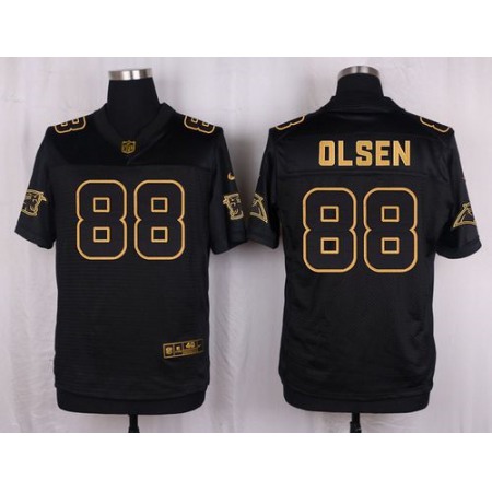 Nike Panthers #88 Greg Olsen Black Men's Stitched NFL Elite Pro Line Gold Collection Jersey