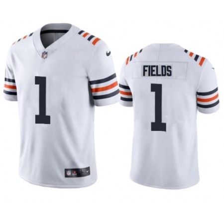 Men's Chicago Bears #1 Justin Fields White Vapor Untouchable Limited Stitched Jersey