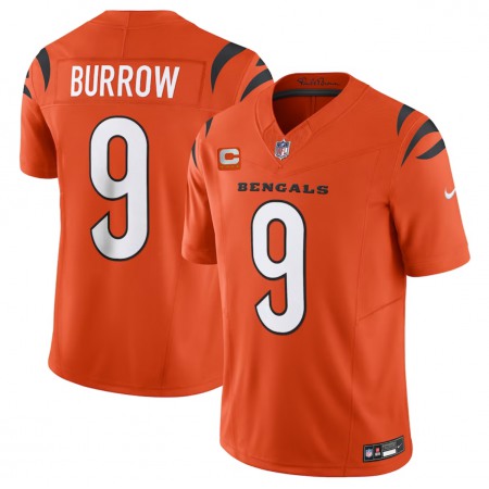 Men's Cincinnati Bengals #9 Joe Burrow Orange 2023 F.U.S.E. With 4-Star C Patch Vapor Untouchable Limited Stitched Jersey