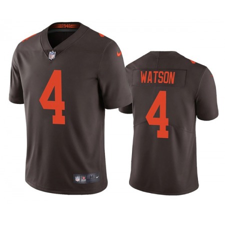 Men's Cleveland Browns #4 Deshaun Watson Brown Color Rush Vapor Untouchable Limited Stitched Jersey