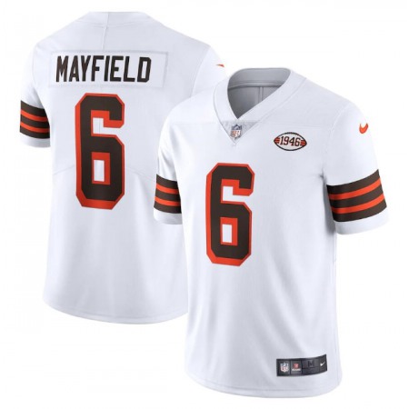 Men's Cleveland Browns #6 Baker Mayfield White 1946 Vapor Stitched Football Jersey