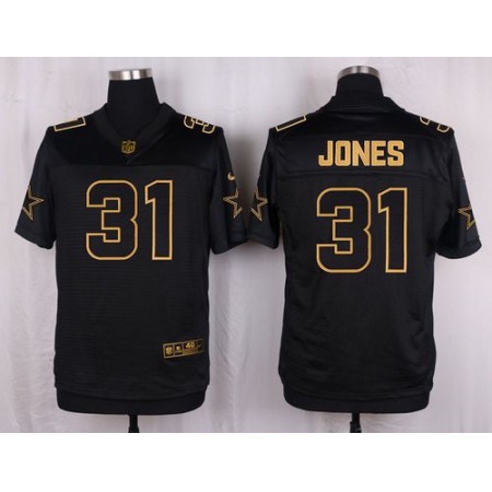 Nike Cowboys #31 Byron Jones Black Men's Stitched NFL Elite Pro Line Gold Collection Jersey