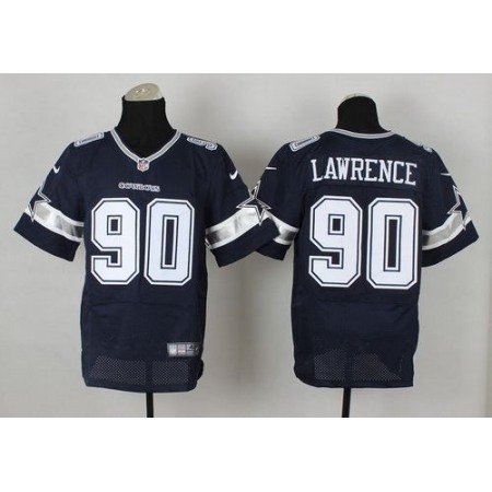 Nike Cowboys #90 Demarcus Lawrence Navy Blue Team Color Men's Stitched NFL Elite Jersey