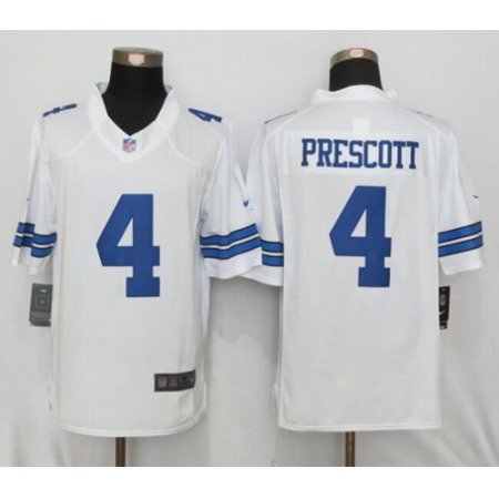 Nike Cowboys #4 Dak Prescott White Men's Stitched NFL Limited Jersey