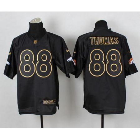 Nike Broncos #88 Demaryius Thomas Black Gold No. Fashion Men's Stitched NFL Elite Jersey