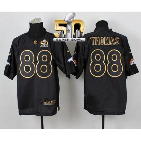 Nike Broncos #88 Demaryius Thomas Black Gold No. Fashion Super Bowl 50 Men's Stitched NFL Elite Jersey