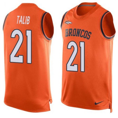 Nike Broncos #21 Aqib Talib Orange Team Color Men's Stitched NFL Limited Tank Top Jersey