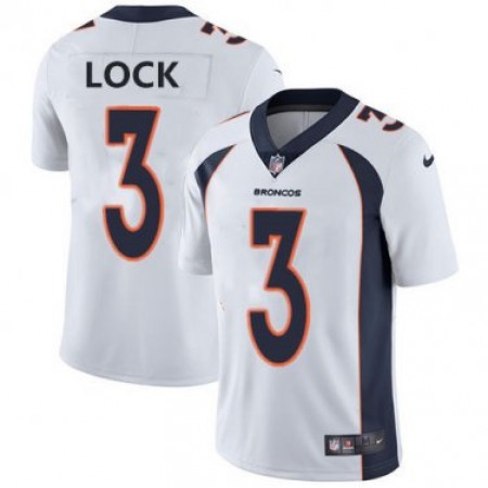 Men's Denver Broncos #3 Drew Lock White 2019 Vapor Untouchable Stitched NFL Jersey