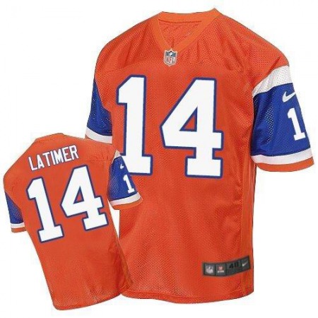 Nike Broncos #14 Cody Latimer Orange Throwback Men's Stitched NFL Elite Jersey