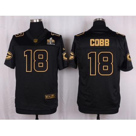 Nike Packers #18 Randall Cobb Black Men's Stitched NFL Elite Pro Line Gold Collection Jersey