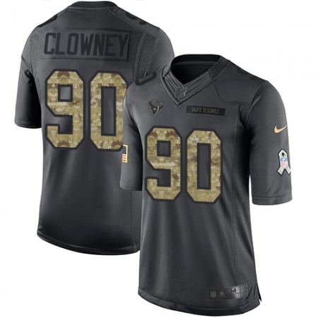 Nike Texans #90 Jadeveon Clowney Black Men's Stitched NFL Limited 2016 Salute to Service Jersey