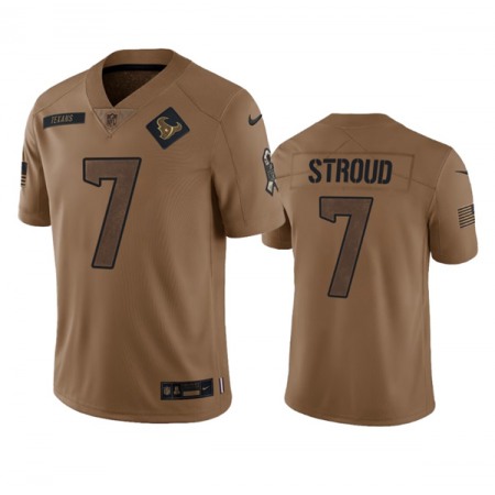 Men's Houston Texans #7 C.J. Stroud 2023 Brown Salute To Service Limited Stitched Jersey