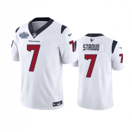 Men's Houston Texans #7 C.J. Stroud White 2023 F.U.S.E. With Prem1ere Patch Vapor Untouchable Limited Stitched Football Jersey