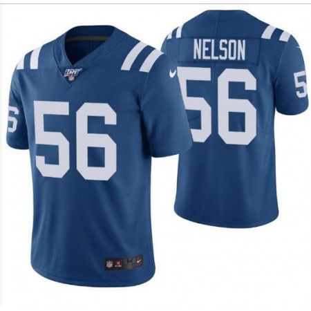 Men's Indianapolis Colts #56 Quenton Nelson Blue 2019 100th Season Vapor Untouchable Limited Stitched NFL Jersey