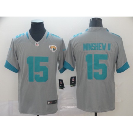 Men's Jacksonville Jaguars #15 Gardner Minshew II Silver Inverted Legend Stitched NFL Jersey