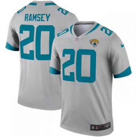 Men's Jacksonville Jaguars #20 Jalen Ramsey Silver Inverted Legend Jersey