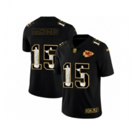 Men's Kansas City Chiefs #15 Patrick Mahomes 2020 Black Jesus Faith Edition Limited Stitched Jersey