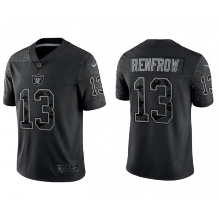 Men's Las Vegas Raiders #13 Hunter Renfrow Black Reflective Limited Stitched Football Jersey