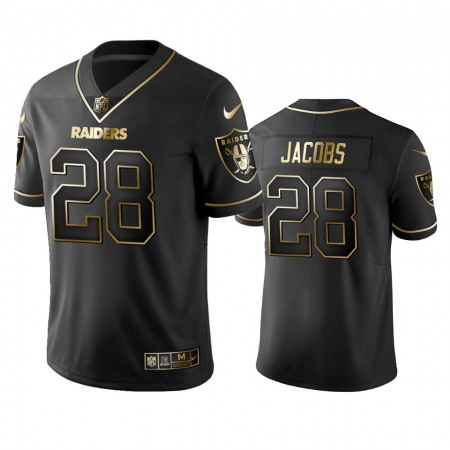 Men's Oakland Raiders #28 Josh Jacobs Black 2019 Golden Edition Limited Stitched NFL Jersey