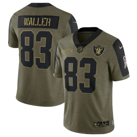 Men's Las Vegas Raiders #83 Darren Waller 2021 Olive Salute To Service Limited Stitched Jersey